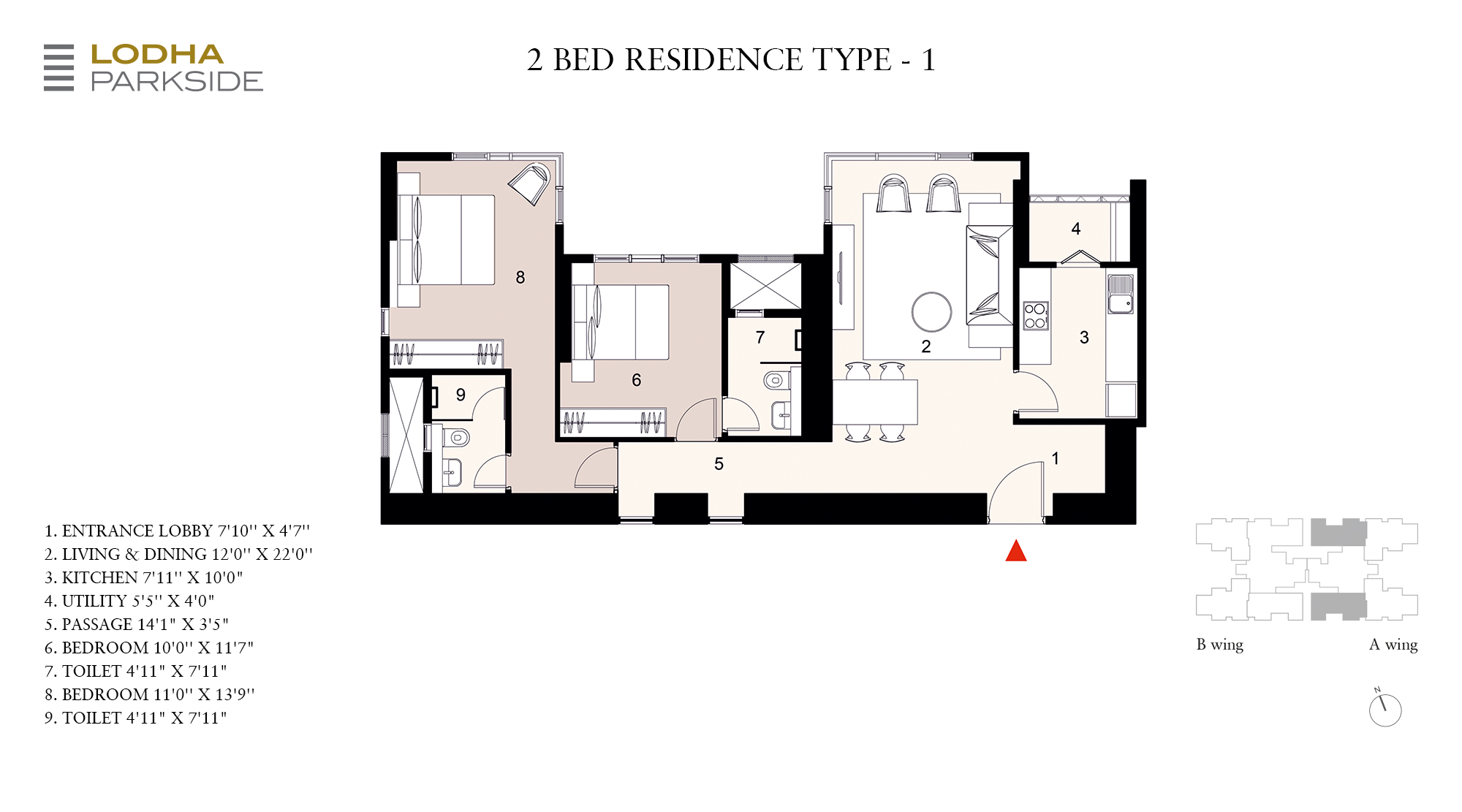 2 Bed Residence Type 1