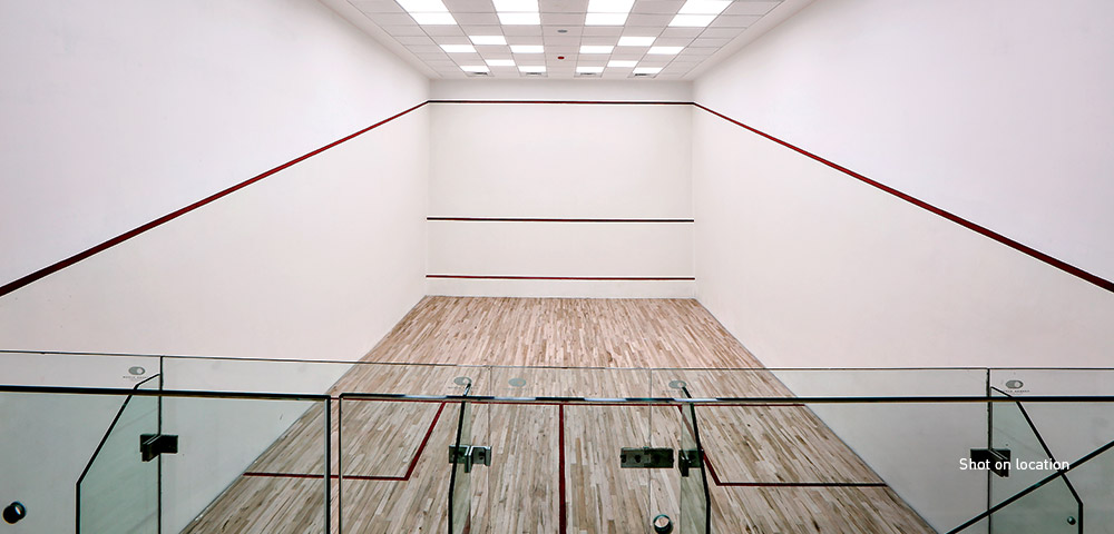 Squash Courts with imported Maple wood flooring