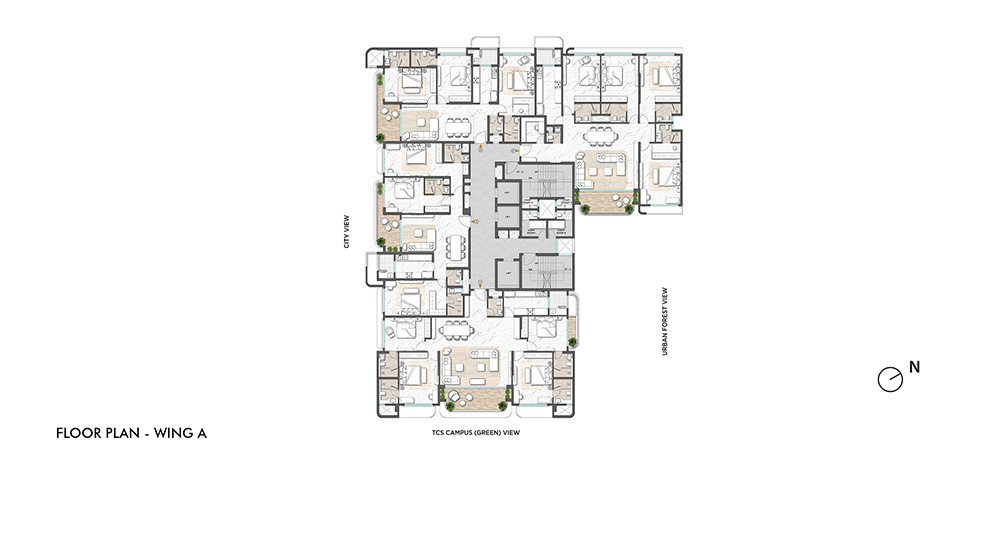 Lodha Acenza - Floor Plan - Wing A